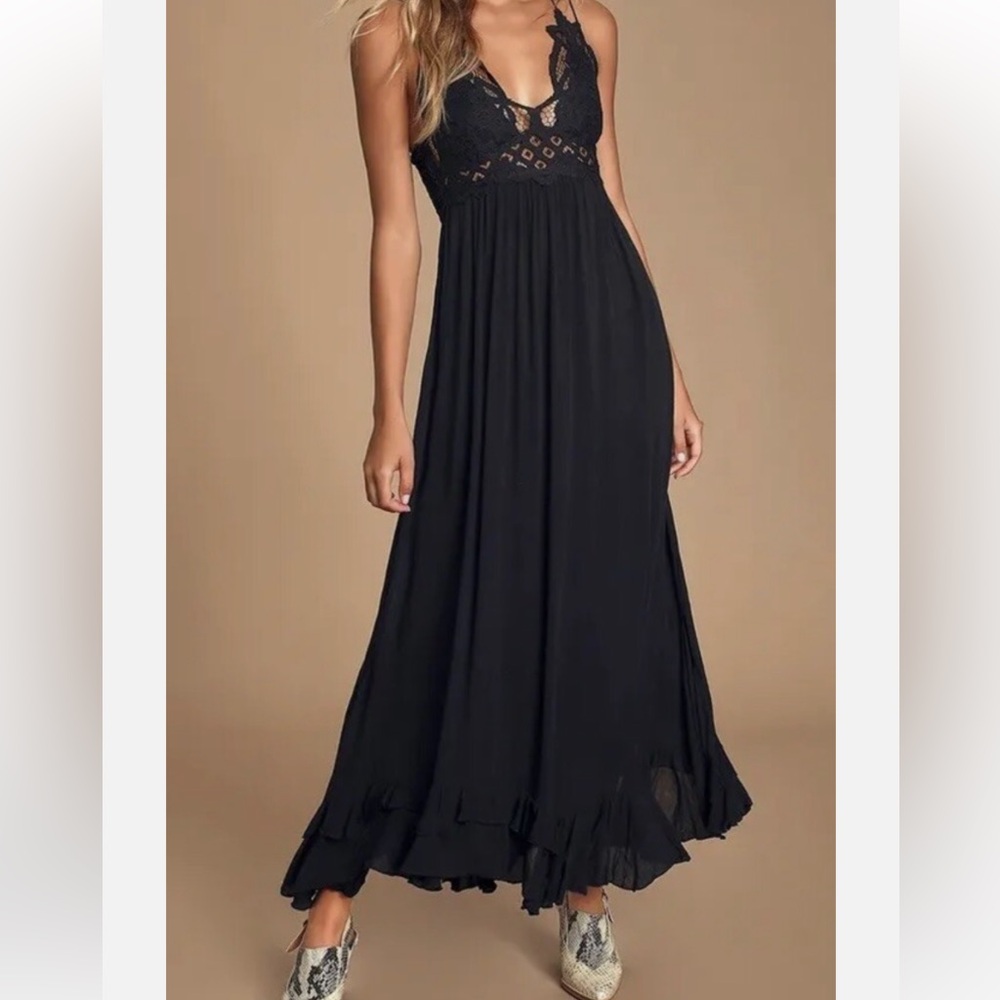 Free People Black Adella Maxi Dress